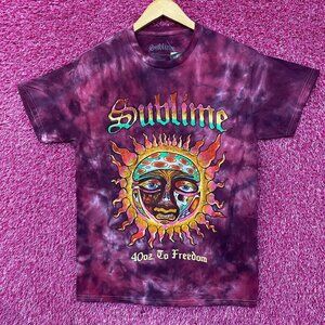Sublime 40 Oz To Freedom Album Cover Sun Logo Tie-Dye T-Shirt Medium